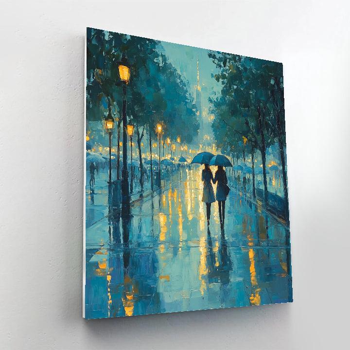 Claude Monet Inspired Rainy Boulevard paint by number