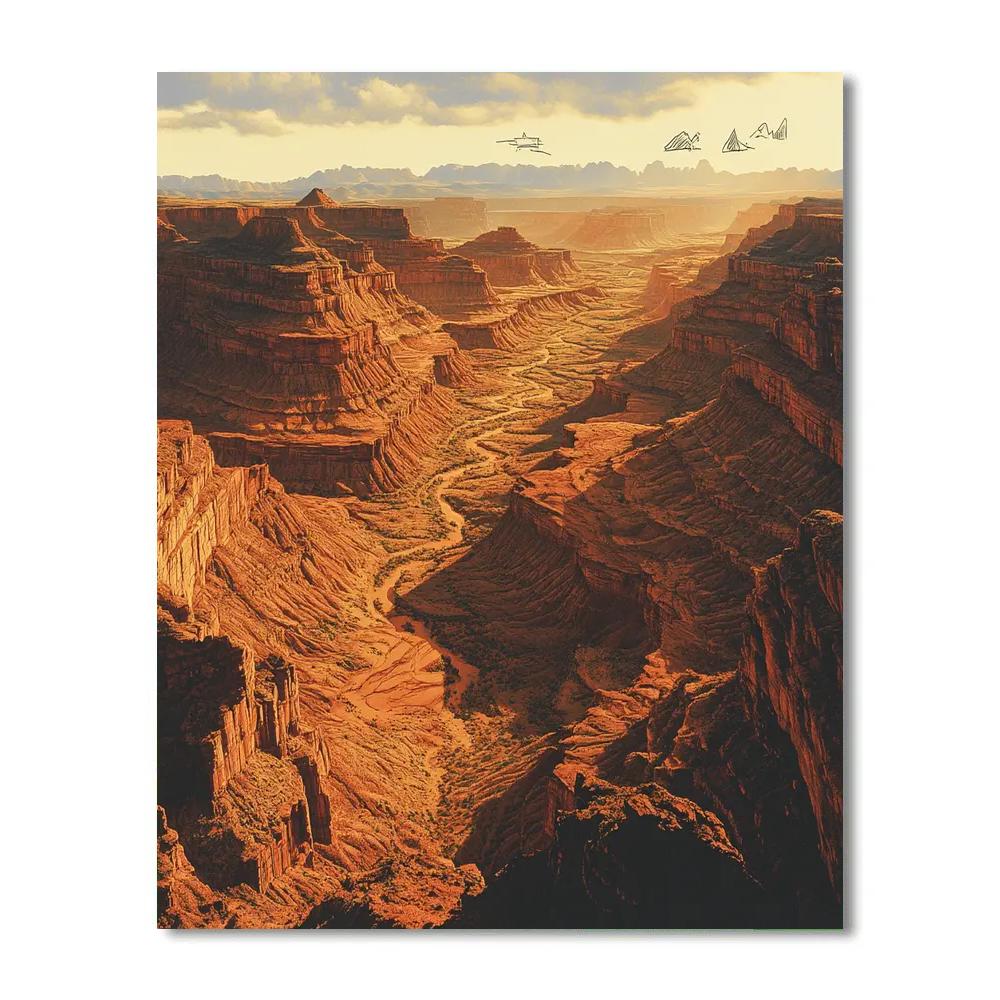 Michelangelo Inspired Canyon Serpentine Number painting
