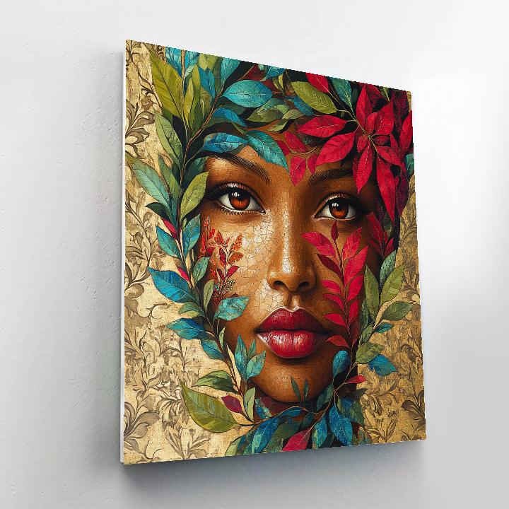 Frida Kahlo Inspired Botanical Portrait DIY paint by numbers