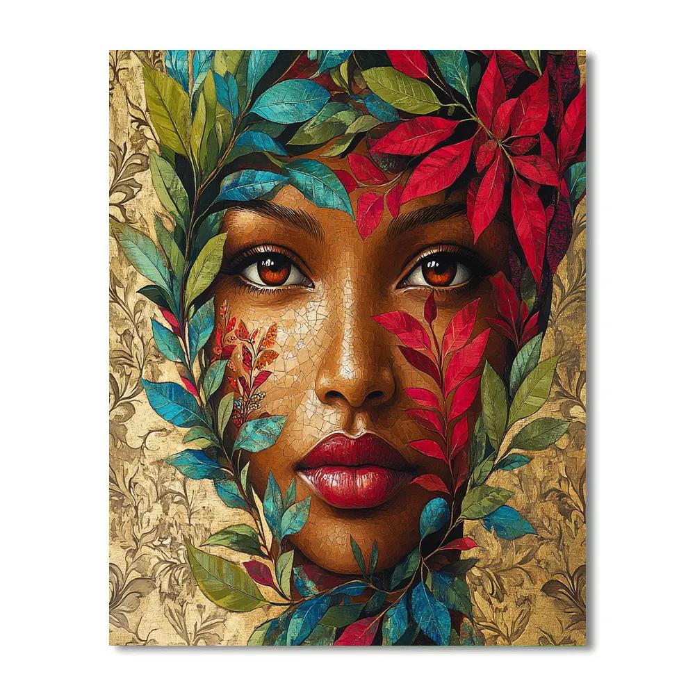 Frida Kahlo Inspired Botanical Portrait DIY paint by numbers