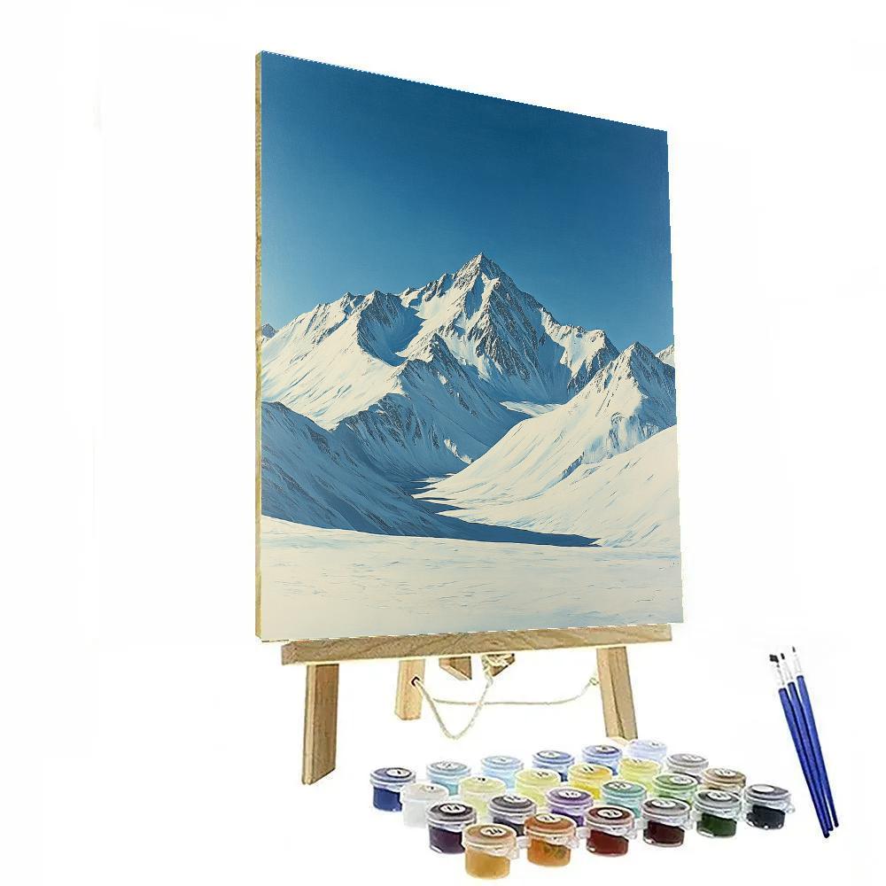 Michelangelo Inspired Snowy Peaks Painting by numbers kit