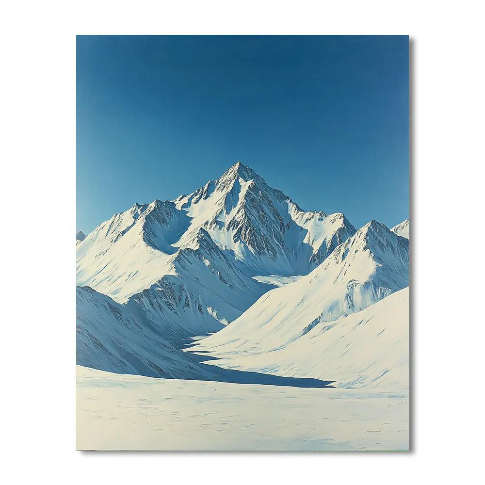 Michelangelo Inspired Snowy Peaks Painting by numbers kit