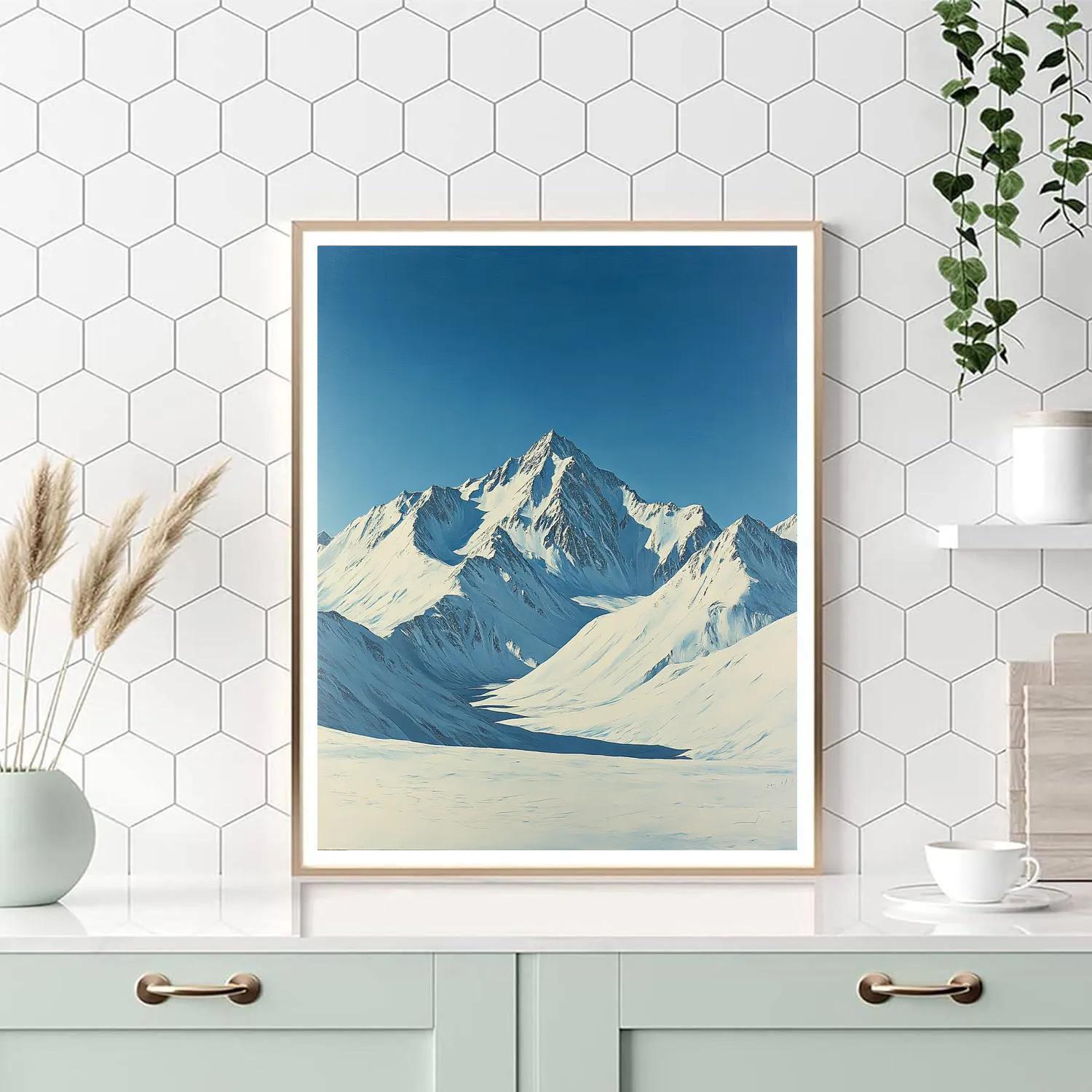 Michelangelo Inspired Snowy Peaks Painting by numbers kit