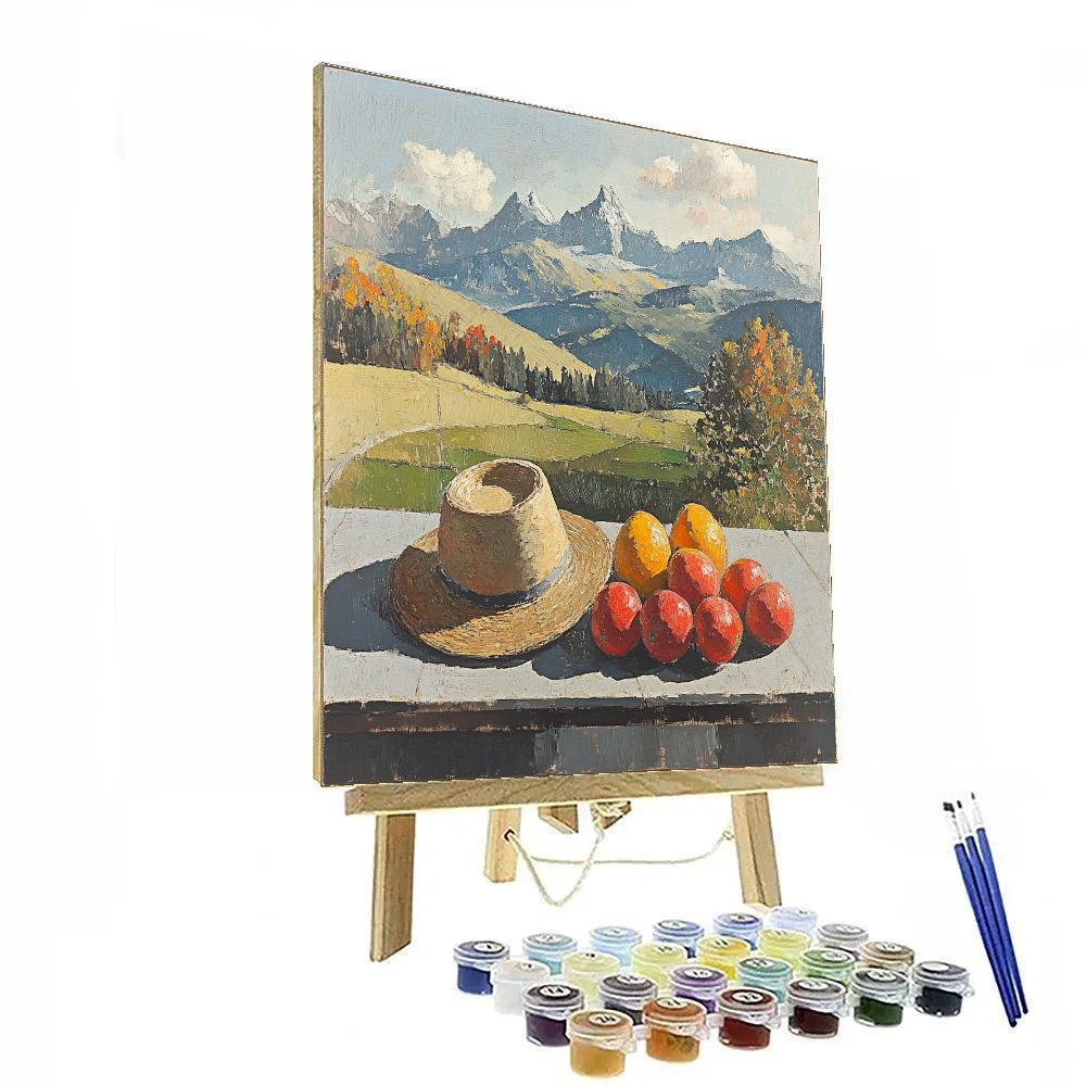 Paul Cezanne Inspired Mountain Still Life DIY paint by numbers
