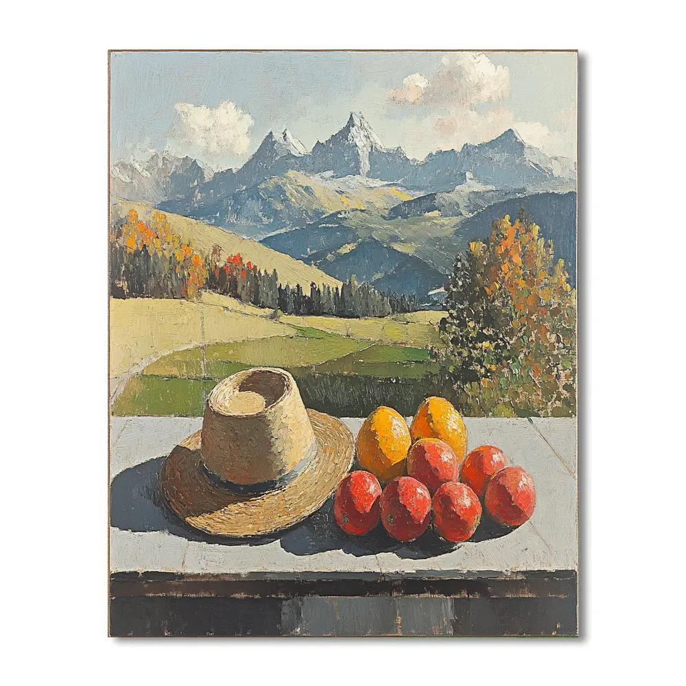 Paul Cezanne Inspired Mountain Still Life DIY paint by numbers