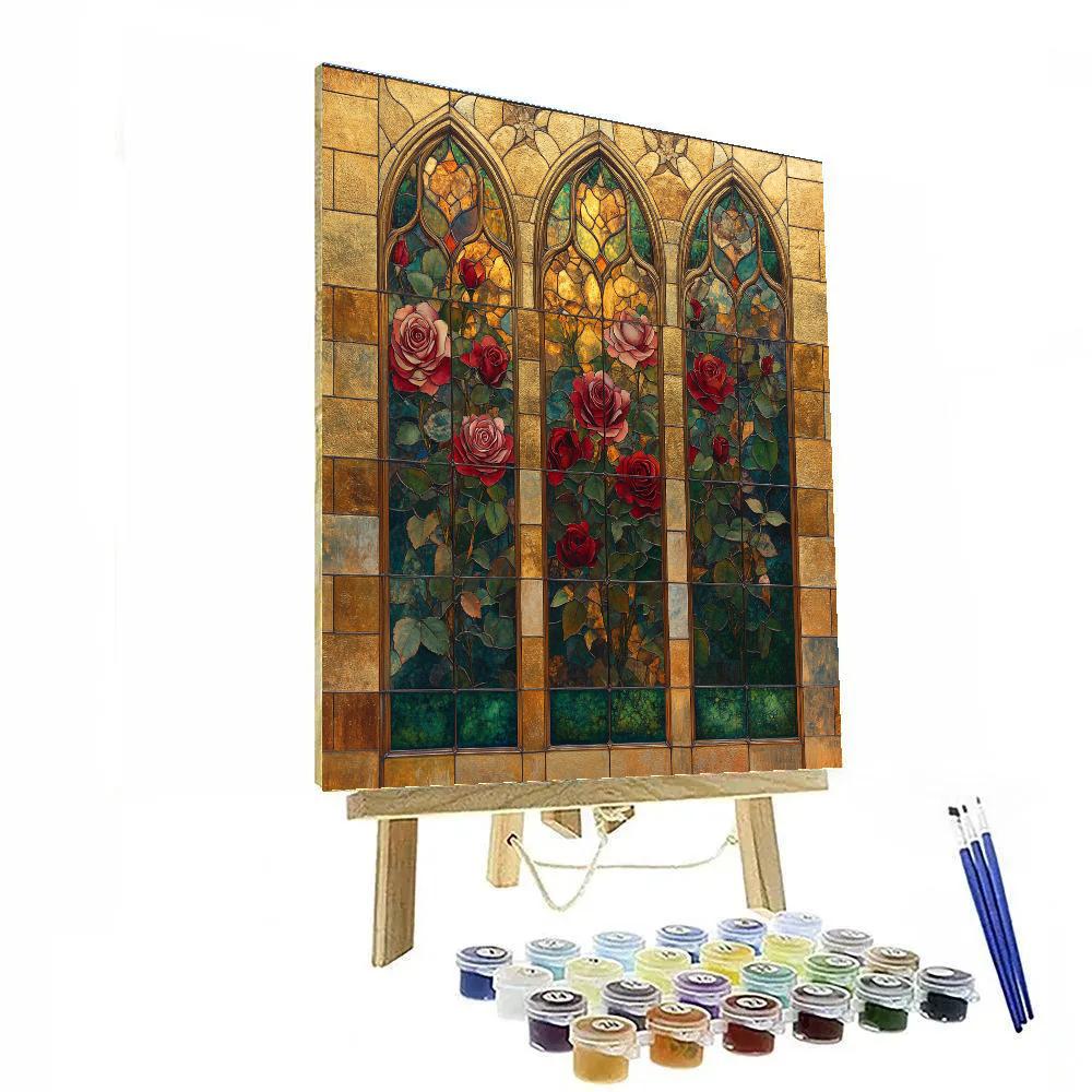 Gustav Klimt Inspired Rose Window painting number kit