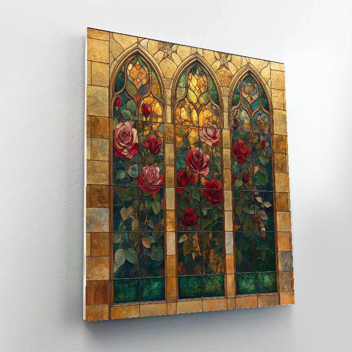 Gustav Klimt Inspired Rose Window painting number kit