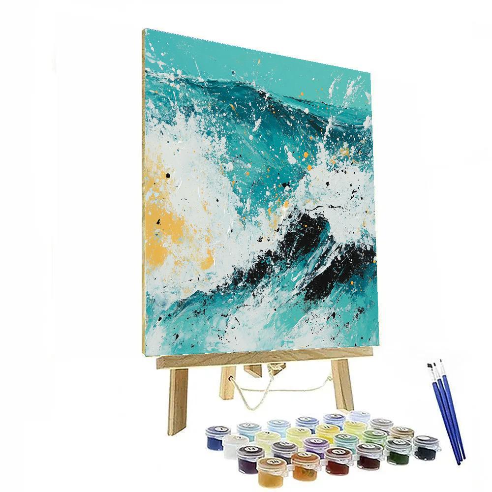 Jackson Pollock Inspired Surf Break painting number kit