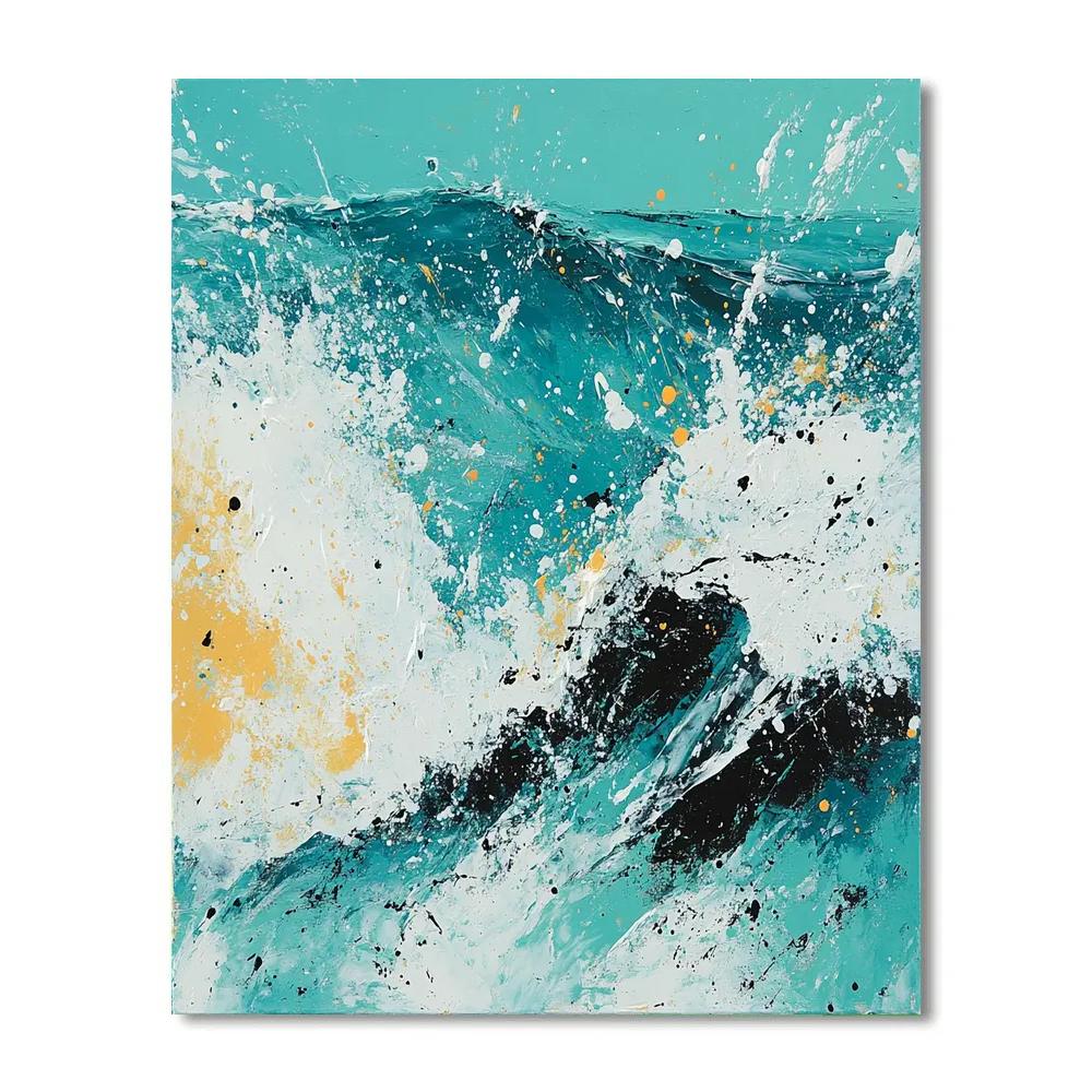 Jackson Pollock Inspired Surf Break painting number kit