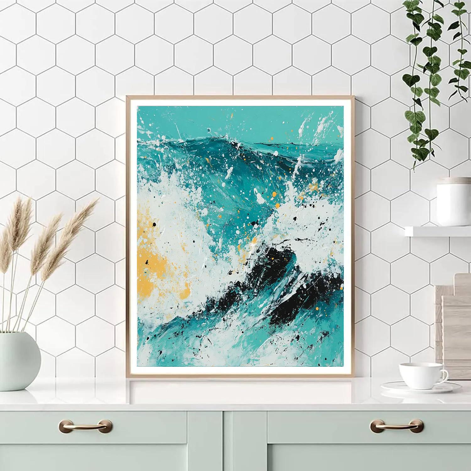 Jackson Pollock Inspired Surf Break painting number kit
