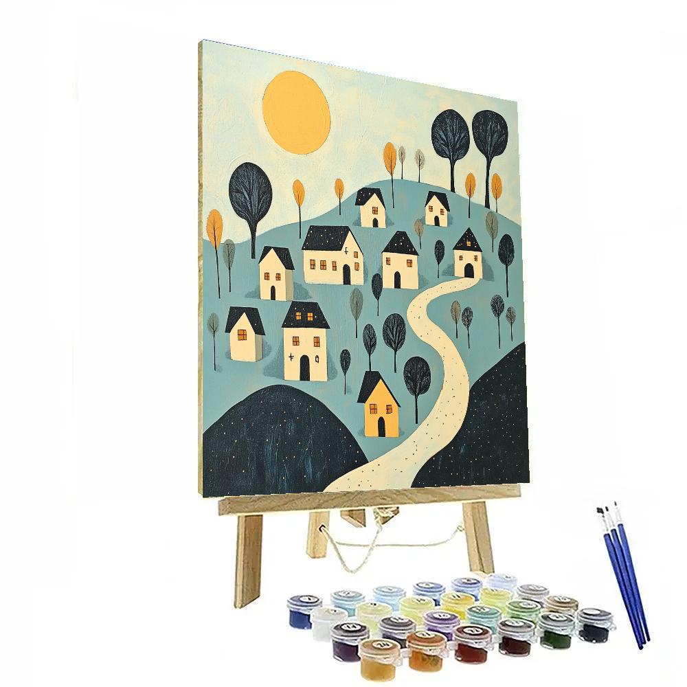 Paul Klee Inspired Lunar Village paint by number