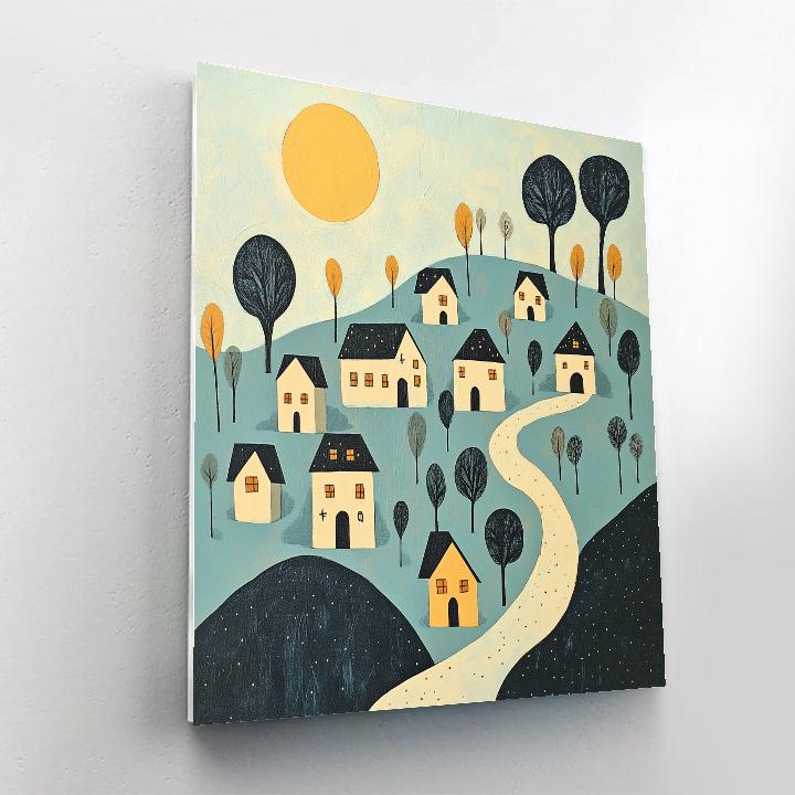 Paul Klee Inspired Lunar Village paint by number