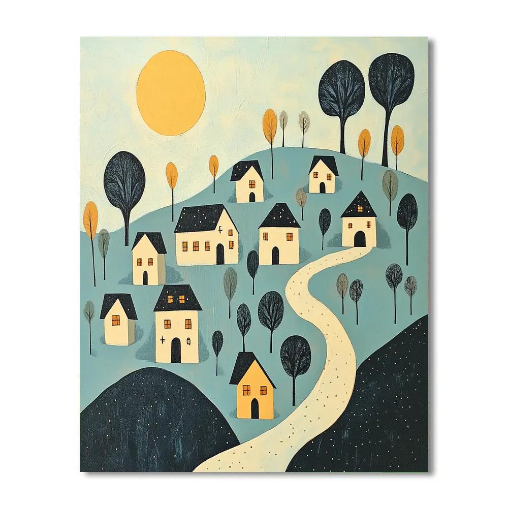 Paul Klee Inspired Lunar Village paint by number