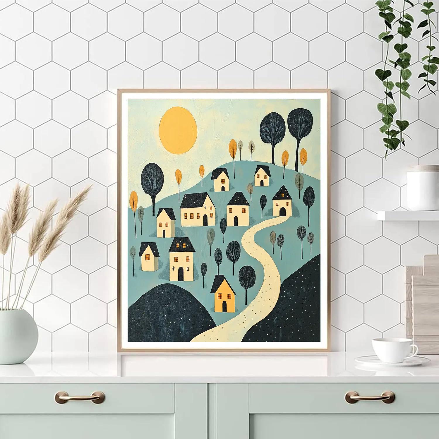Paul Klee Inspired Lunar Village paint by number