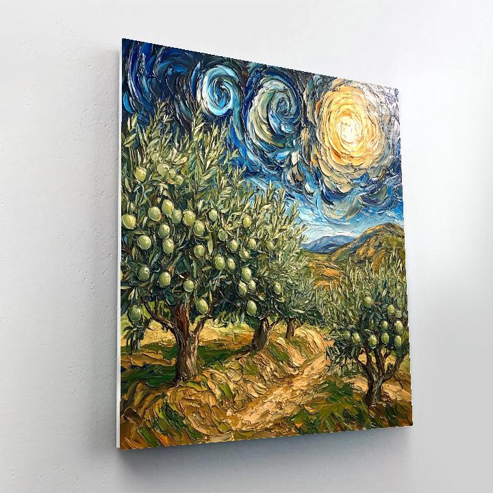 Vincent Van Gogh Inspired Olive Grove painting number kit