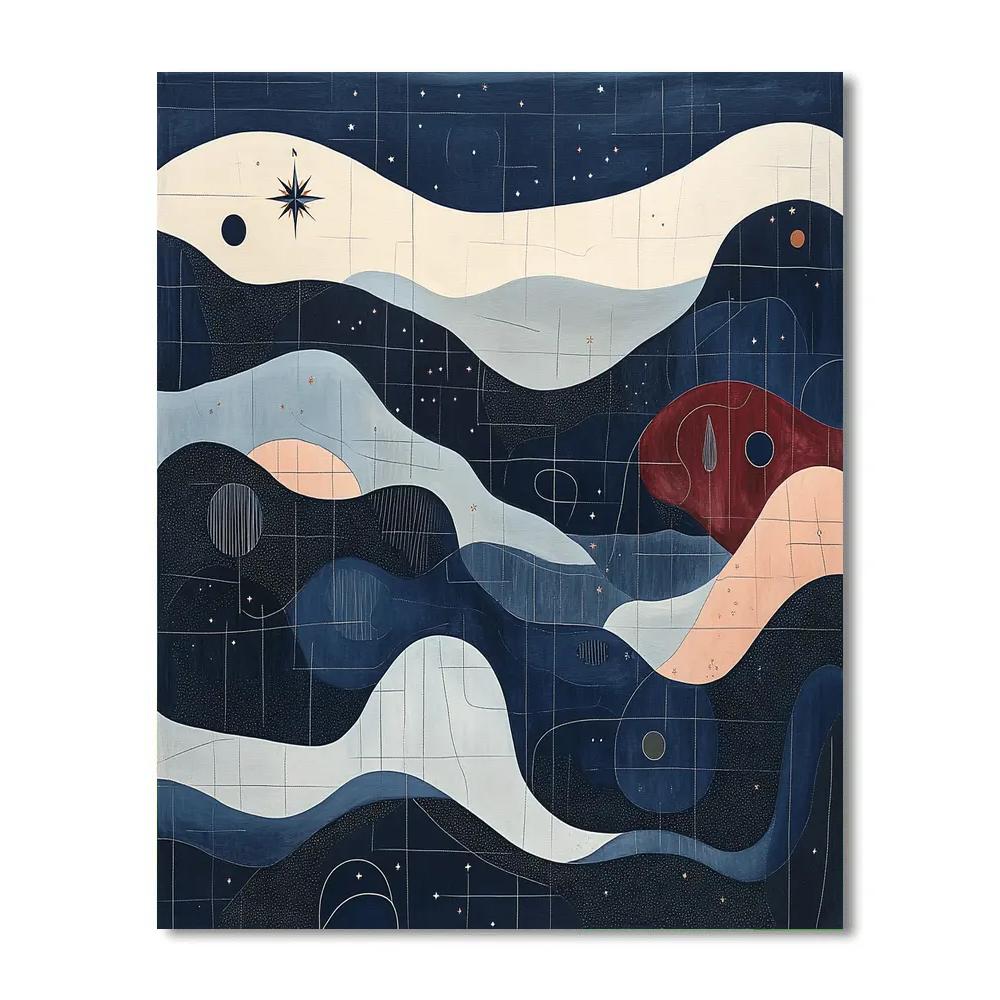 Paul Klee Inspired Midnight Cartography Paint by numbers kits