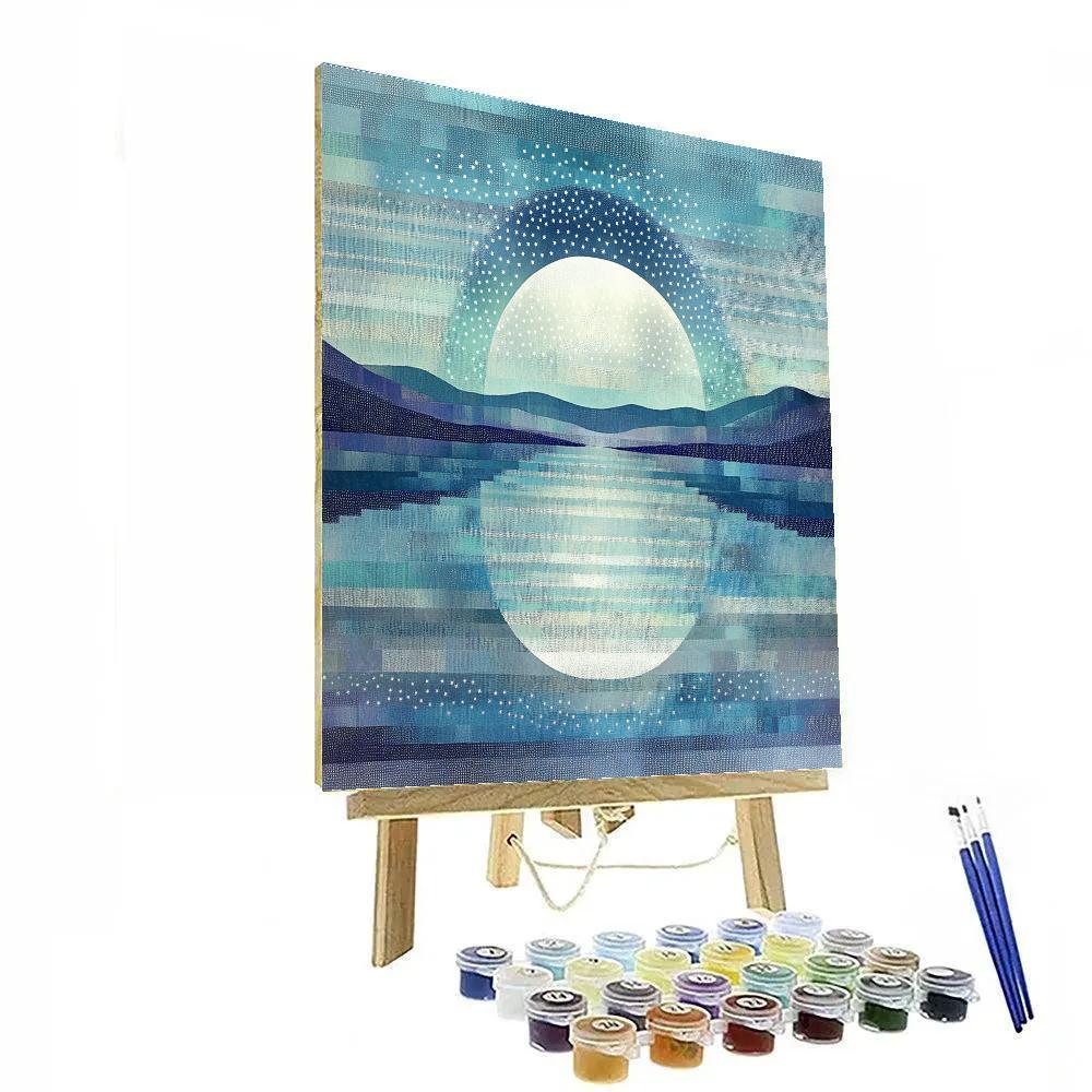 Georges Seurat Inspired Lunar Lagoon Number painting