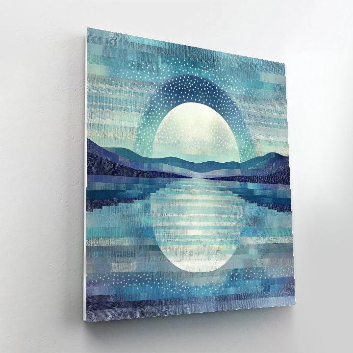 Georges Seurat Inspired Lunar Lagoon Number painting
