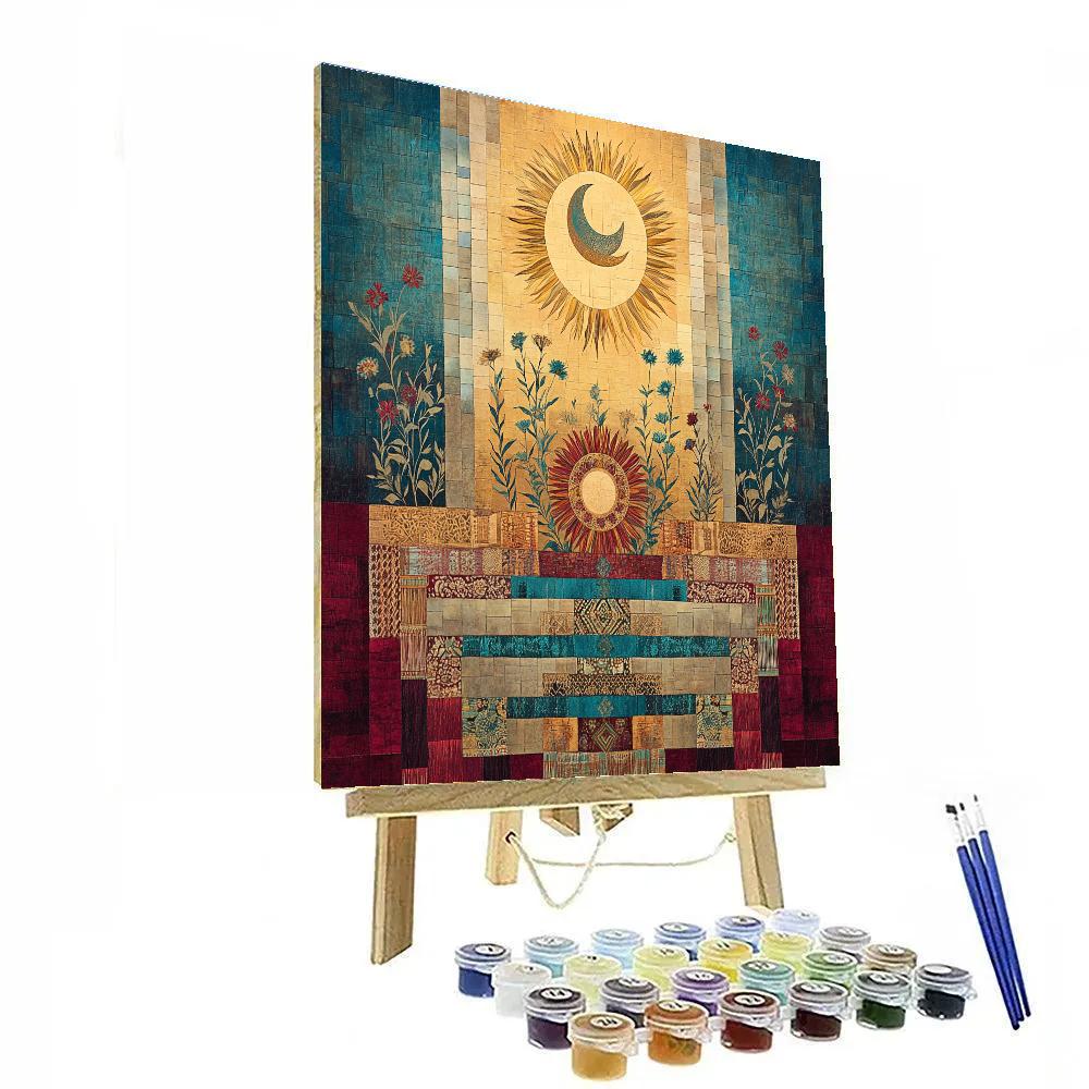 Frida Kahlo Inspired Sun And Moon Altar Numbered painting kits