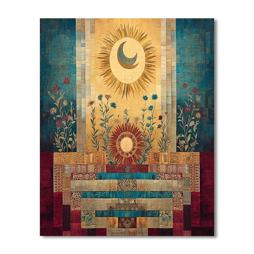 Frida Kahlo Inspired Sun And Moon Altar Numbered painting kits