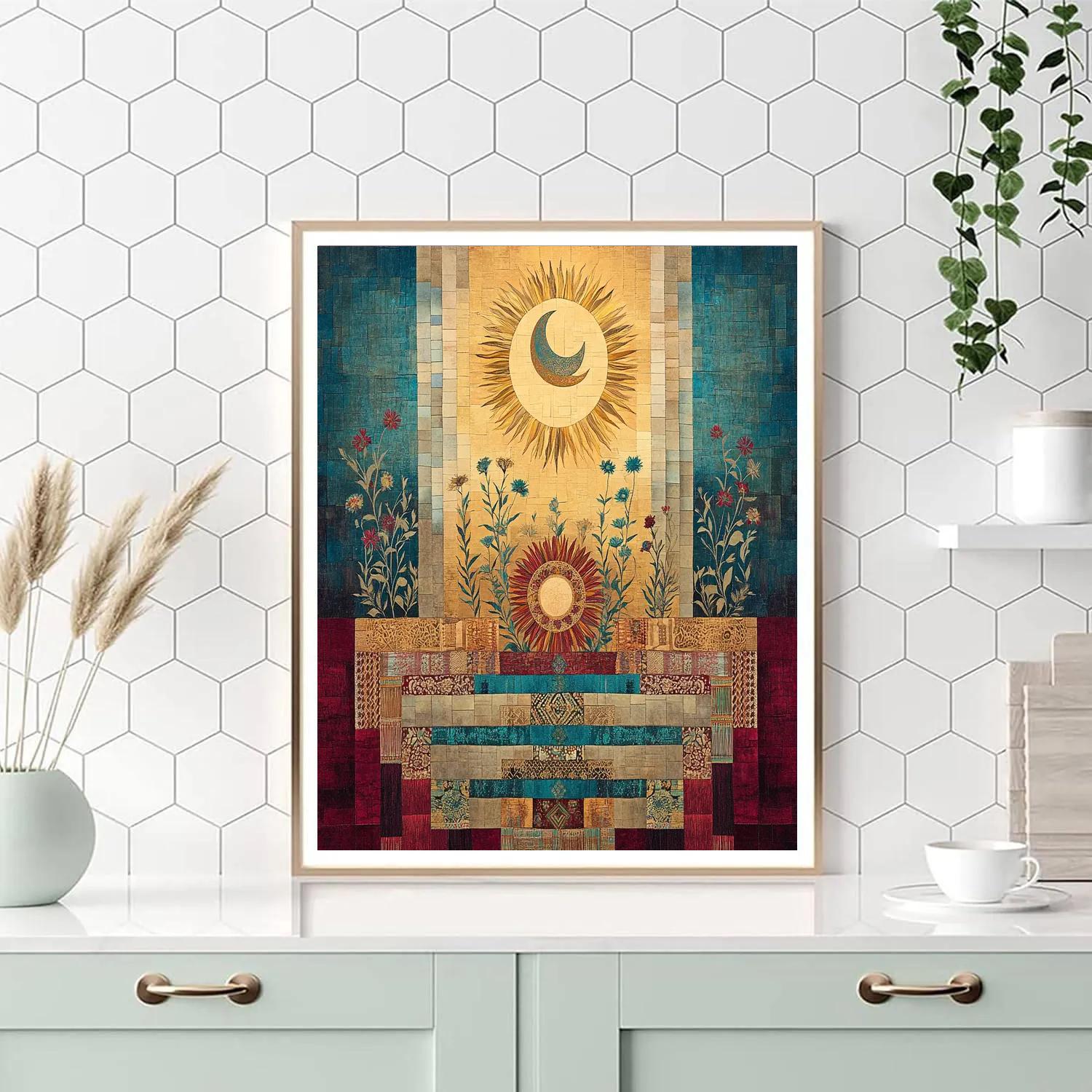 Frida Kahlo Inspired Sun And Moon Altar Numbered painting kits