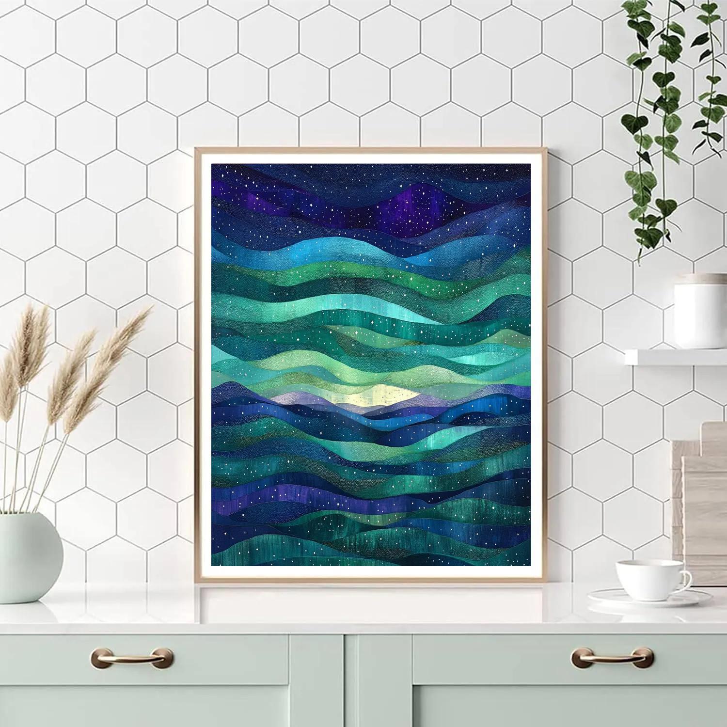 Georges Seurat Inspired Aurora Mosaic paint by number