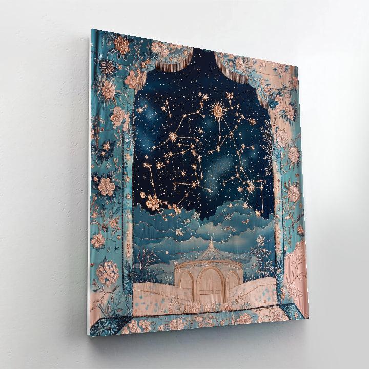 Frida Kahlo Inspired Stitched Sky Tapestry paint by color