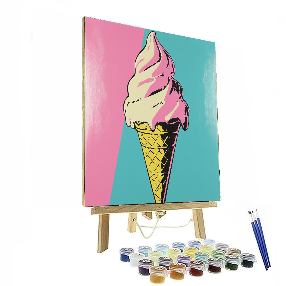 Andy Warhol Inspired Ice Cream Pop DIY paint by numbers