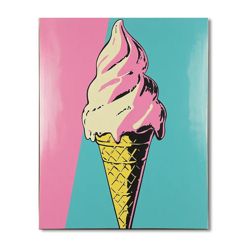 Andy Warhol Inspired Ice Cream Pop DIY paint by numbers