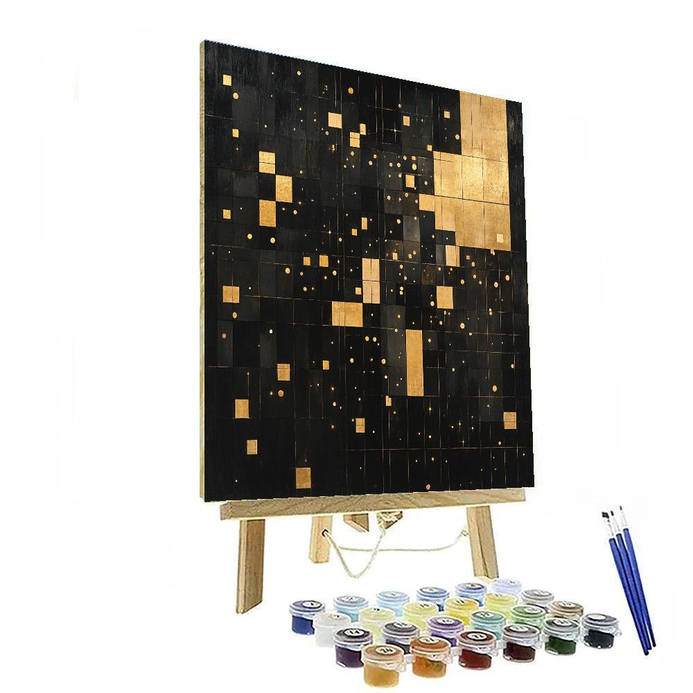 Kazimir Malevich Inspired Fragmented Solar Grid painting number kit