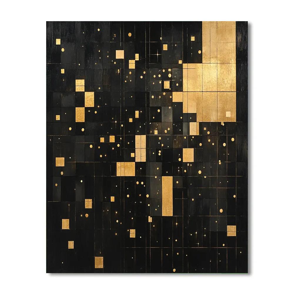 Kazimir Malevich Inspired Fragmented Solar Grid painting number kit