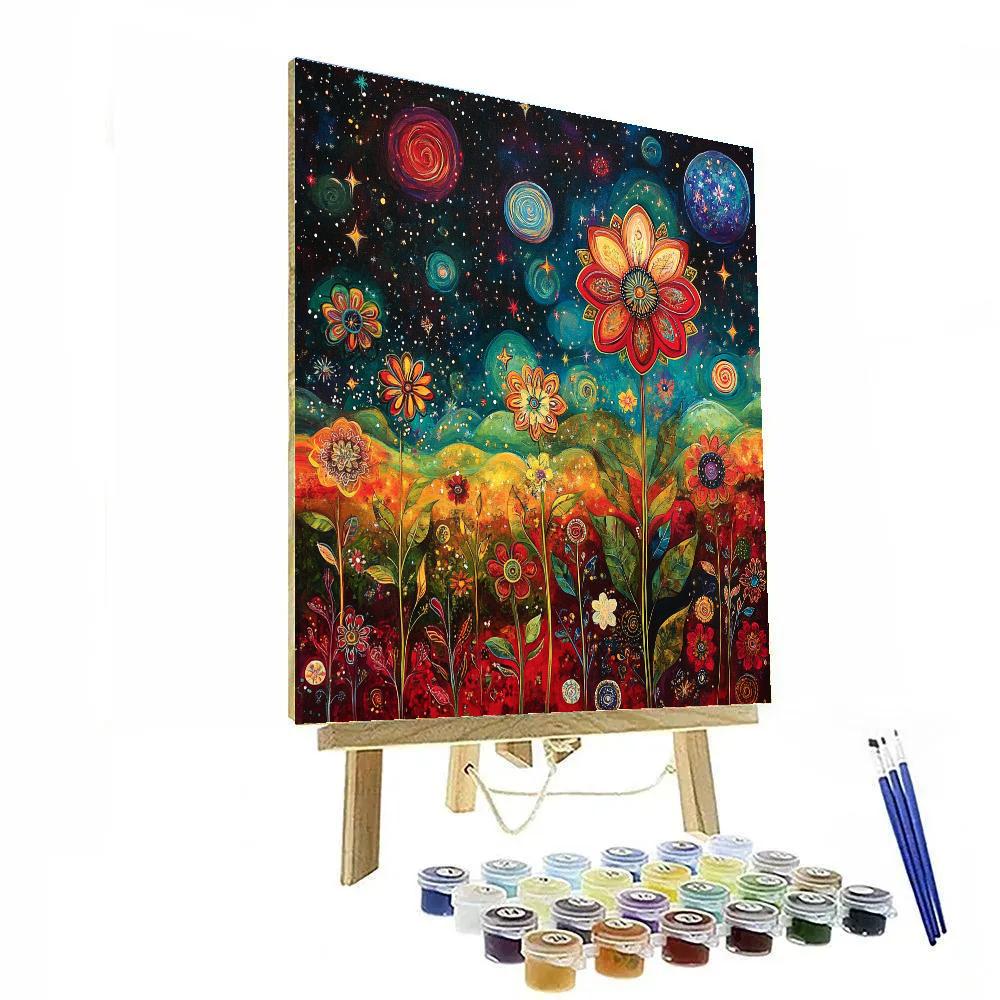 Frida Kahlo Inspired Cosmic Flora Symphony paint by color