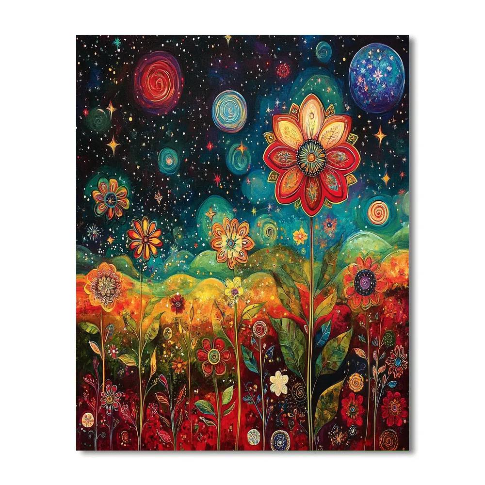 Frida Kahlo Inspired Cosmic Flora Symphony paint by color