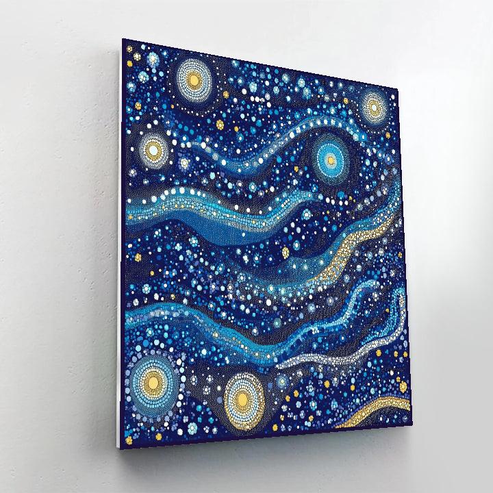 Georges Seurat Inspired Cosmic Mosaic Field paint by color