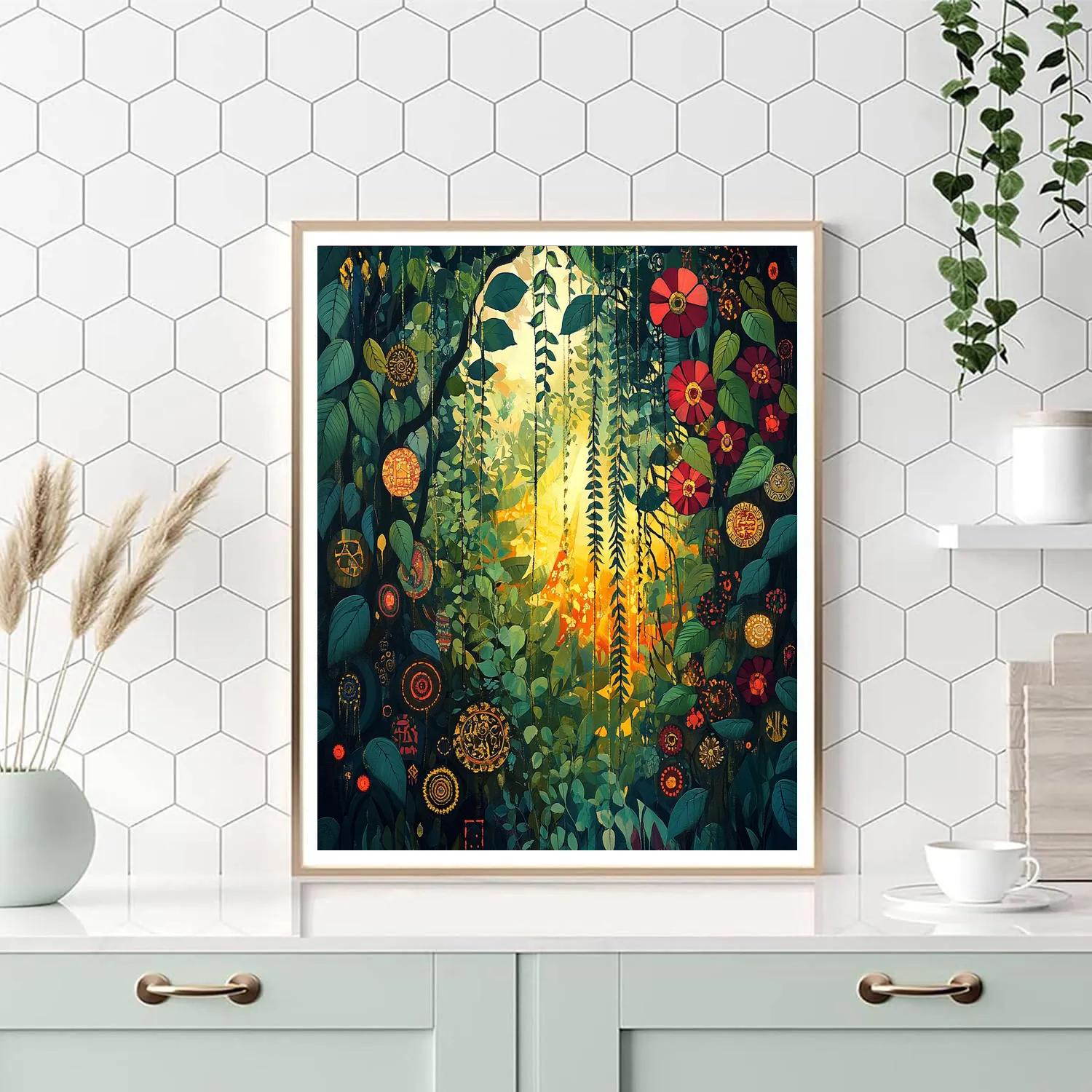 Frida Kahlo Inspired Symbolic Rainforest Reverie Paint by numbers kits