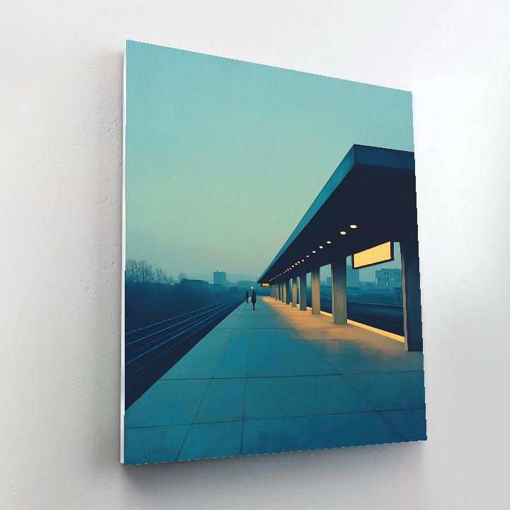 Edward Hopper Inspired Train Platform Number painting