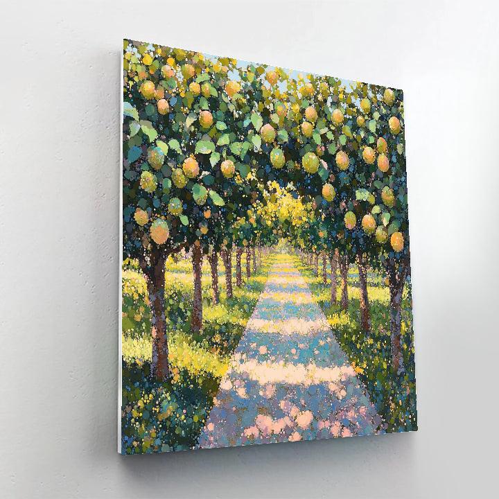 Georges Seurat Inspired Orchard Afternoon paint by color