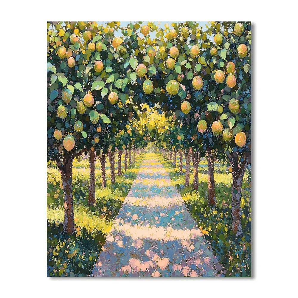 Georges Seurat Inspired Orchard Afternoon paint by color