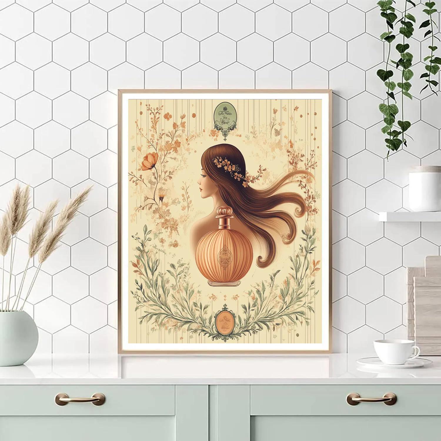 Alphonse Mucha Inspired Perfume Poster painting number kit