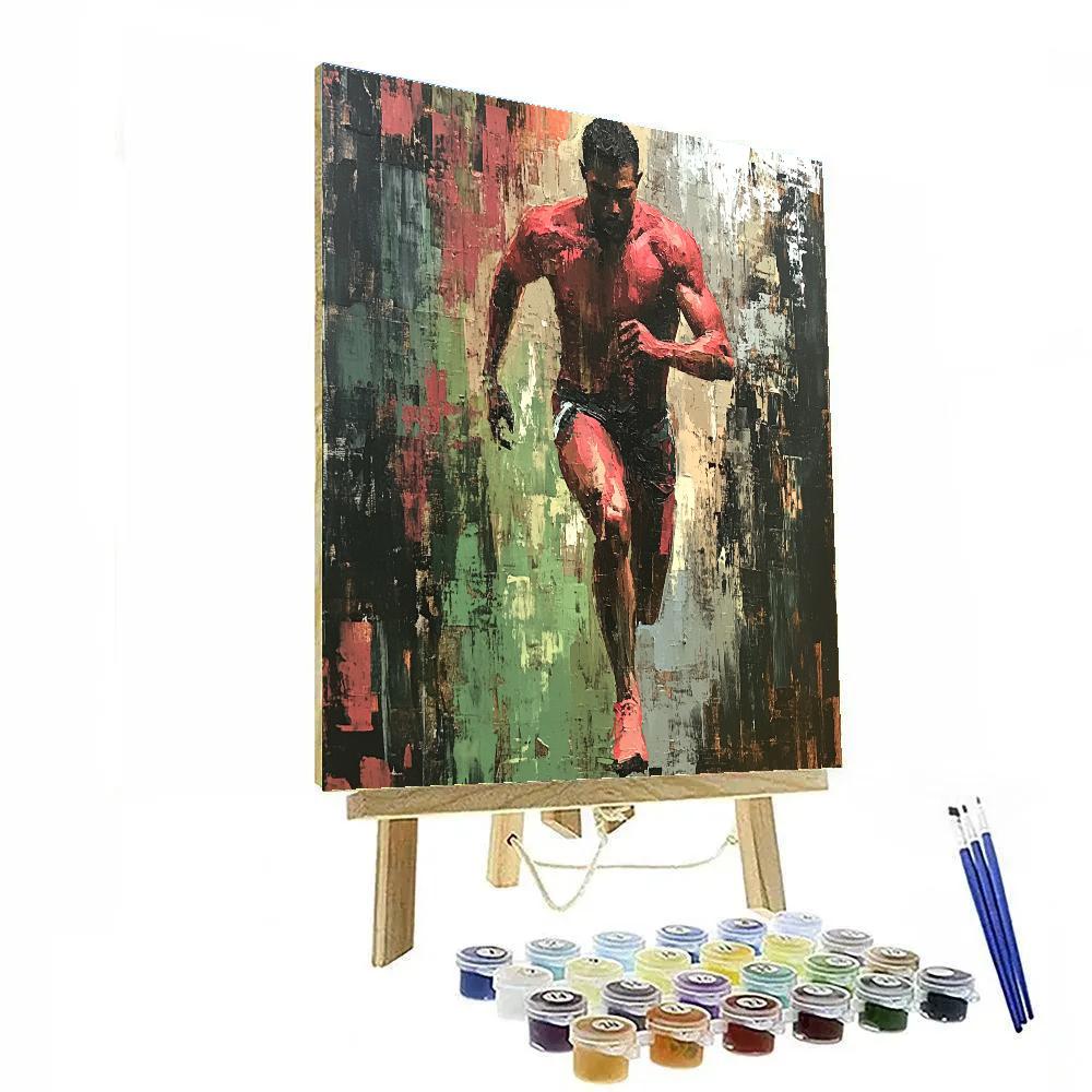 Francis Bacon Inspired Athlete In Motion paint by color