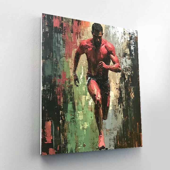 Francis Bacon Inspired Athlete In Motion paint by color