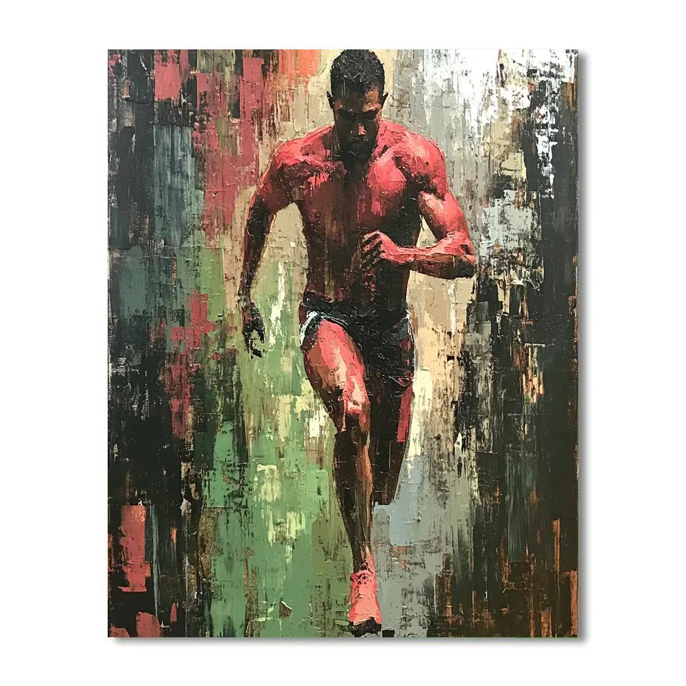 Francis Bacon Inspired Athlete In Motion paint by color