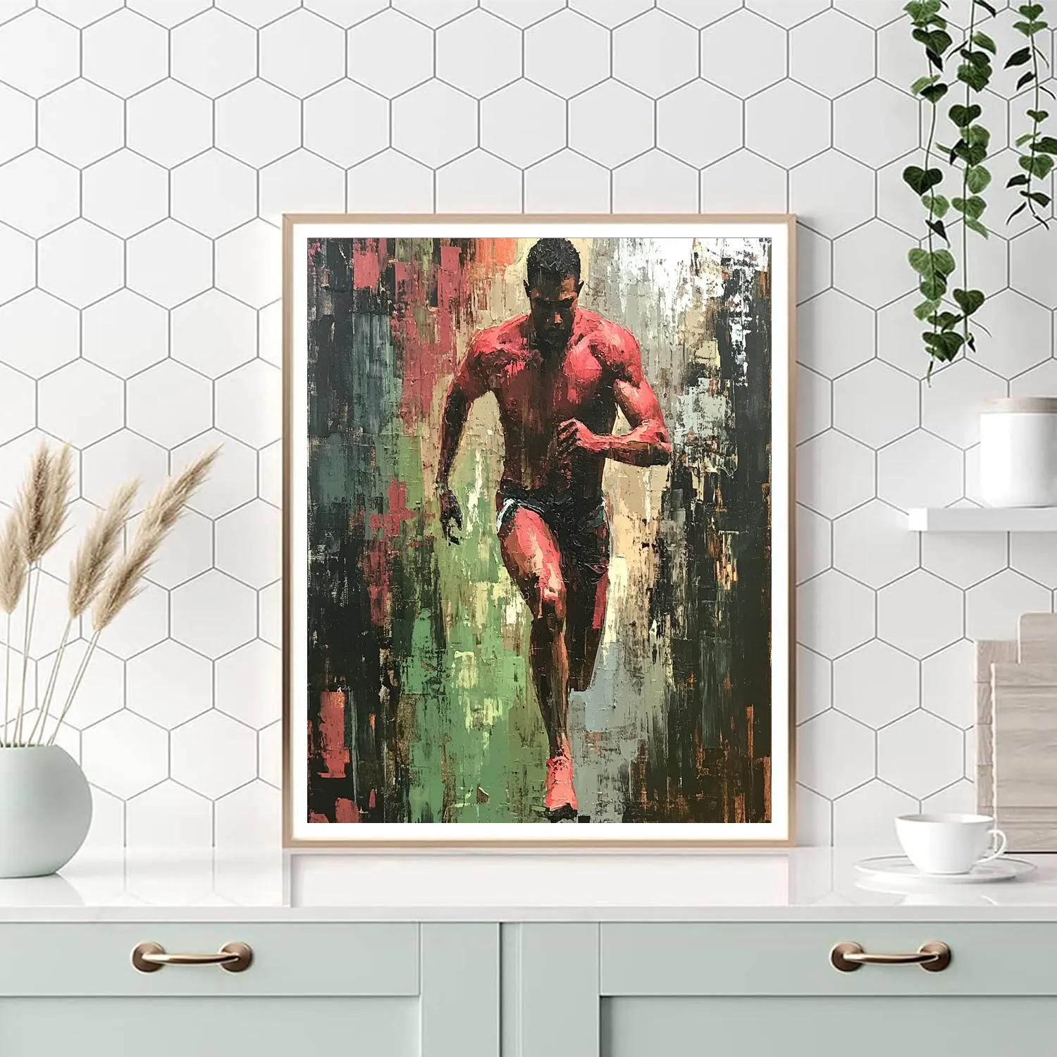 Francis Bacon Inspired Athlete In Motion paint by color