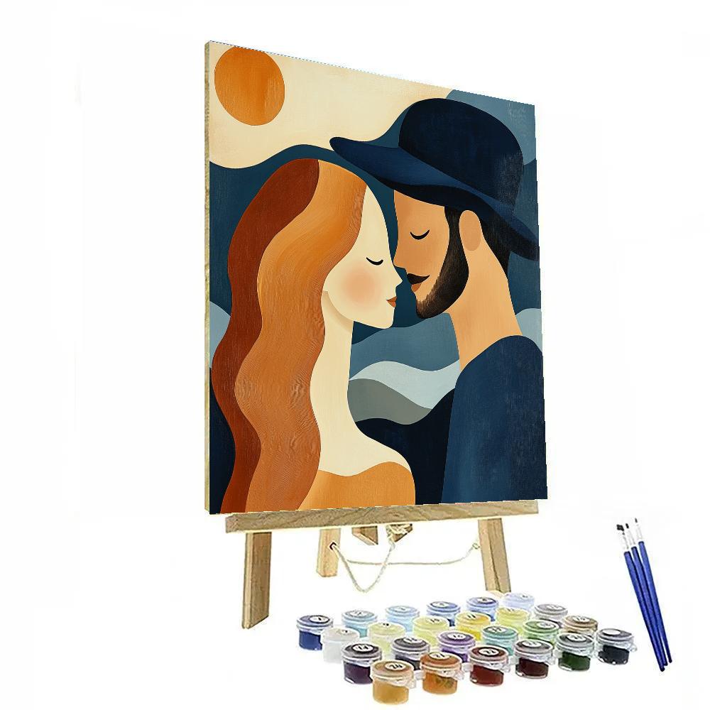 Amedeo Modigliani Inspired Evening Couple Number painting