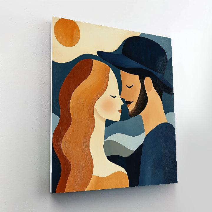 Amedeo Modigliani Inspired Evening Couple Number painting