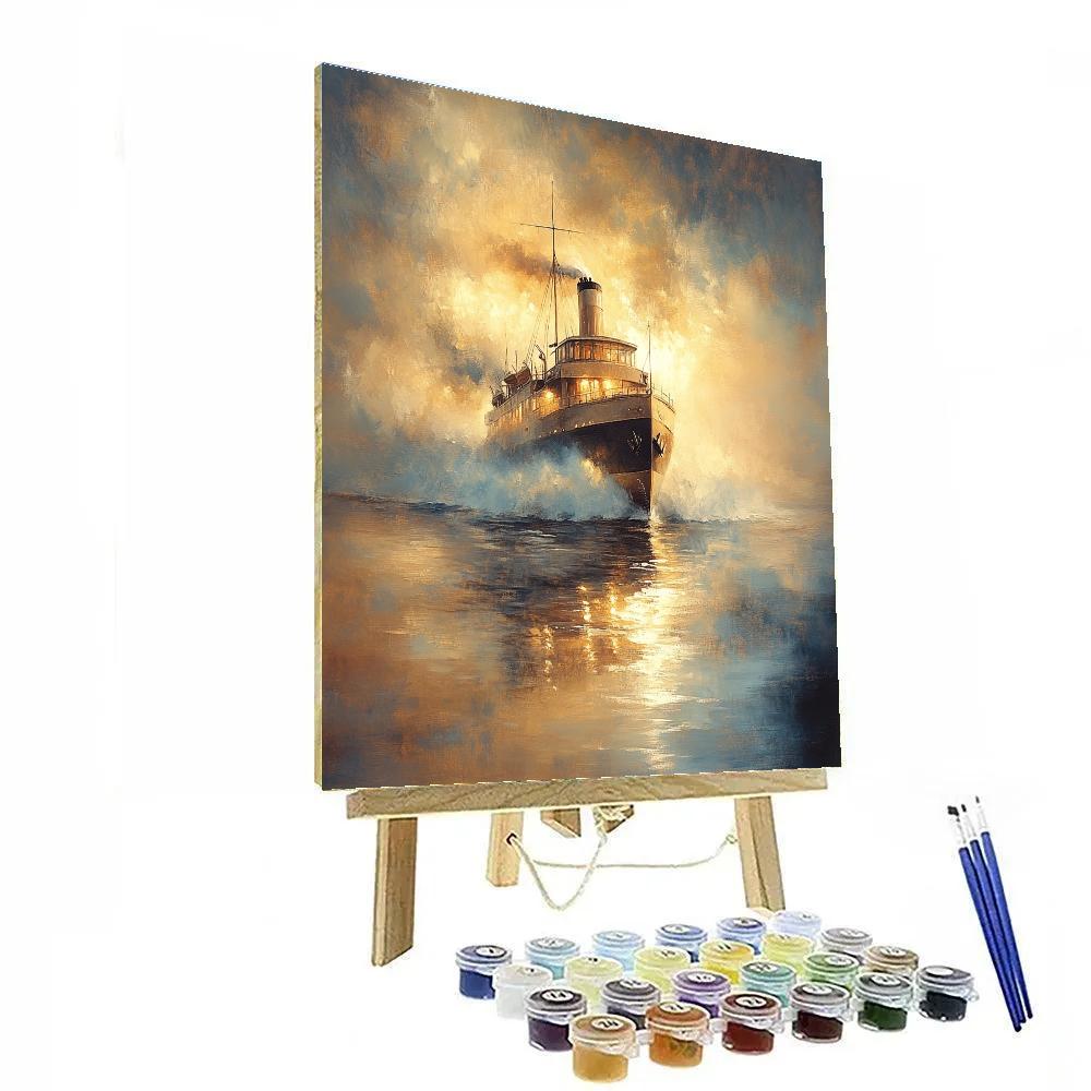 J.M.W. Turner Inspired Steamship At Dawn Numbered painting kits