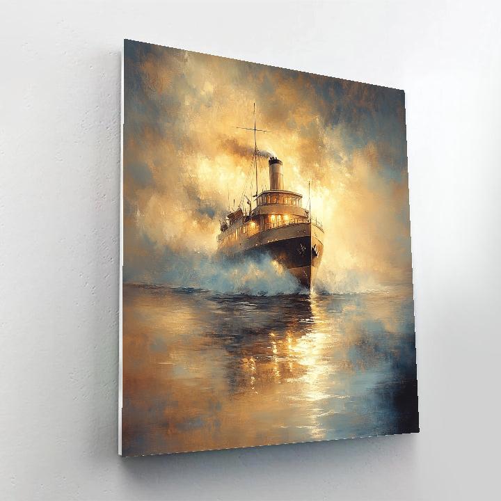 J.M.W. Turner Inspired Steamship At Dawn Numbered painting kits