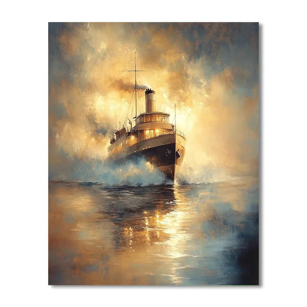 J.M.W. Turner Inspired Steamship At Dawn Numbered painting kits