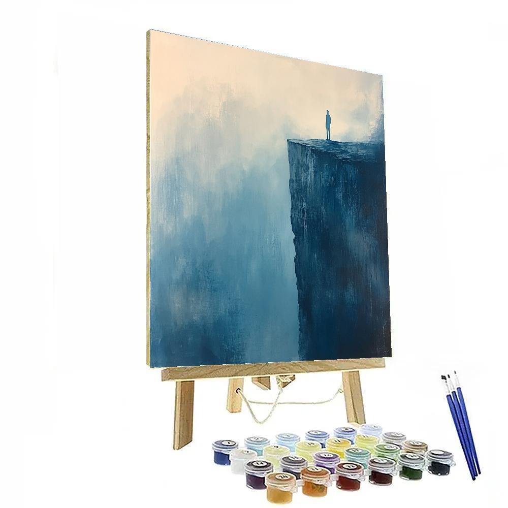 Caspar David Friedrich Inspired Misty Sea Cliff paint by numbers