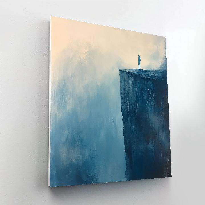 Caspar David Friedrich Inspired Misty Sea Cliff paint by numbers